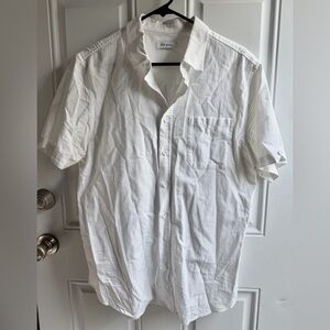 Jekaoyi Crisp White Casual Button Down Shirt